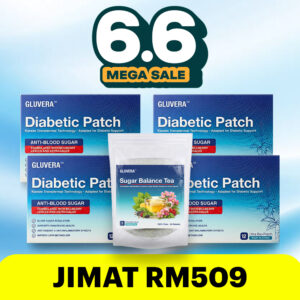 MEGA SALES 6.6 (3 FREE 1 KOTAK  GLUVERA DIABETIC PATCH + 1 TEH HERBA)